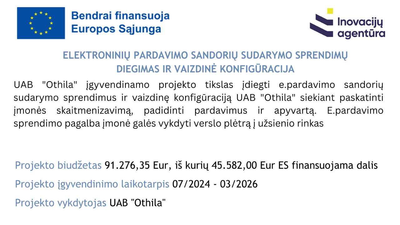 EU co-funded project: Implementation of electronic sales transaction solutions and visual configuration